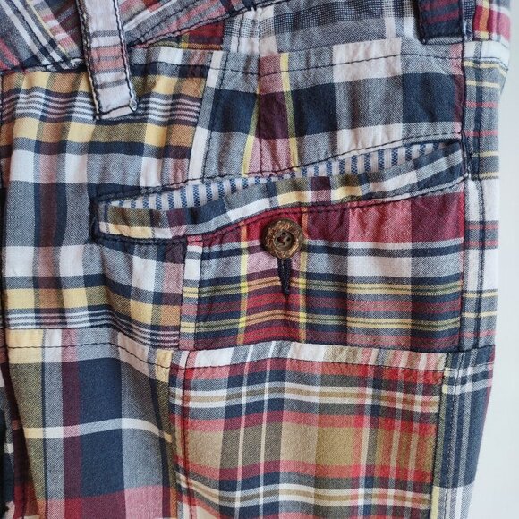 The New Ivy Brand Indian Madras Chino Shorts Patchwork Plaid Men's Size 34 - Picture 6 of 8